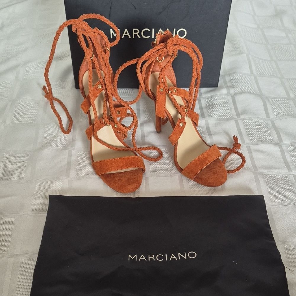 Marciano Women's Rust Lace-Up Heels
